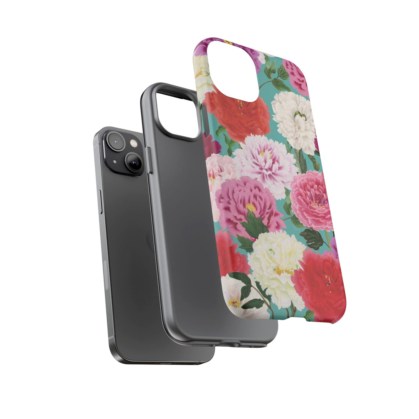 Coque de téléphone renforcée Floral Peony — Housse botanique protectrice pour iPhone