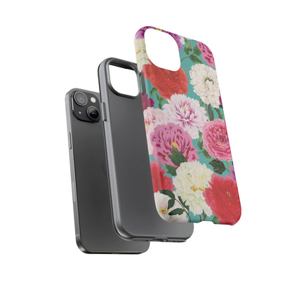 Coque de téléphone renforcée Floral Peony — Housse botanique protectrice pour iPhone