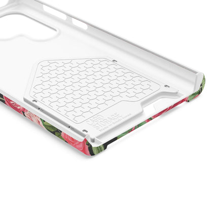 Coque de téléphone avec porte-cartes Floral Rose – Jardin vintage rose