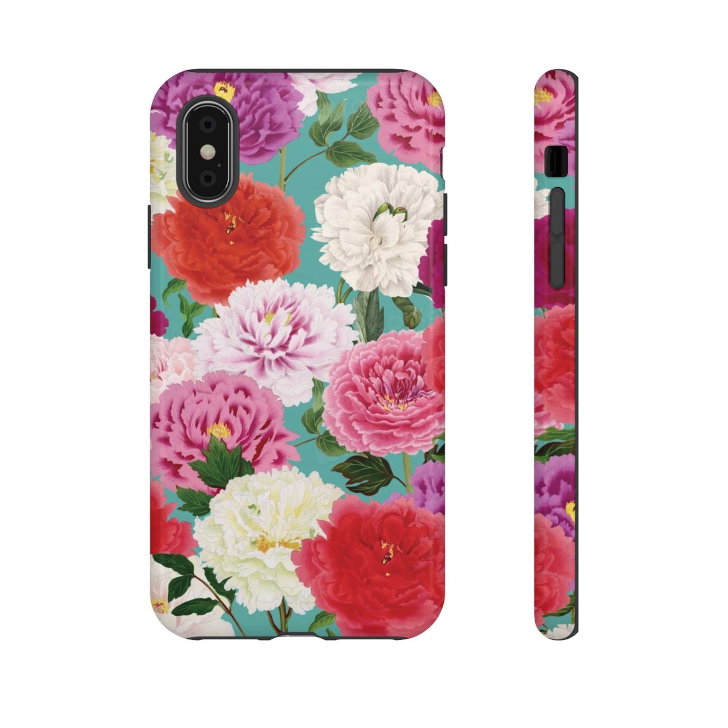 Coque de téléphone renforcée Floral Peony — Housse botanique protectrice pour iPhone