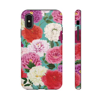 Coque de téléphone renforcée Floral Peony — Housse botanique protectrice pour iPhone