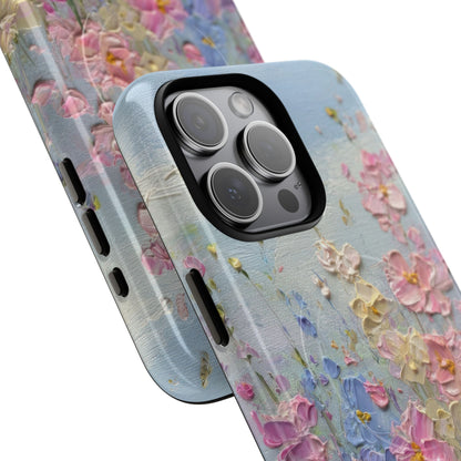 Coque de téléphone Floral Garden — Coque magnétique renforcée à fleurs texturées pastel