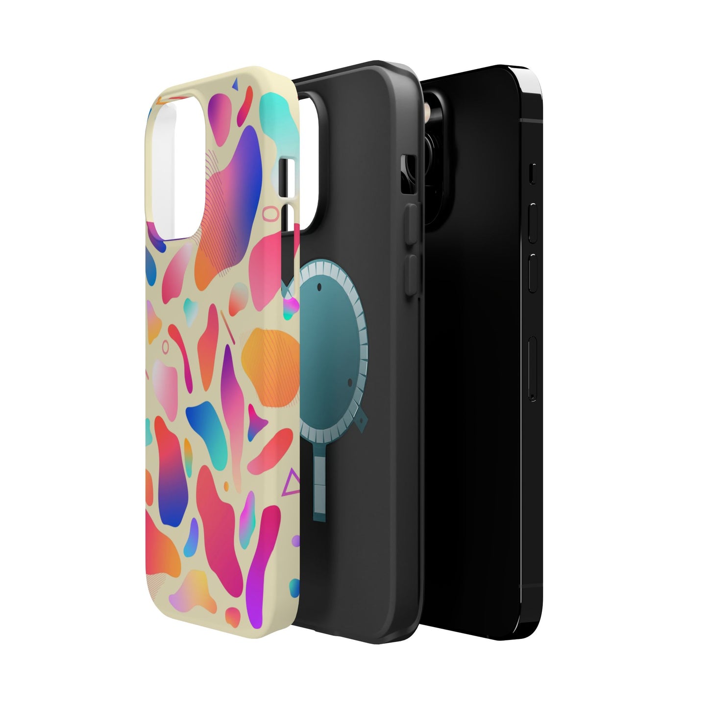Coque de téléphone antichoc MagSafe — Motif abstrait coloré