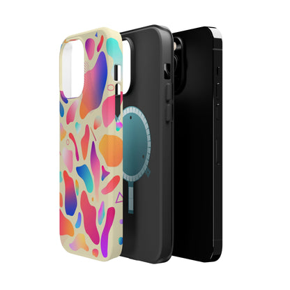 Coque de téléphone antichoc MagSafe — Motif abstrait coloré