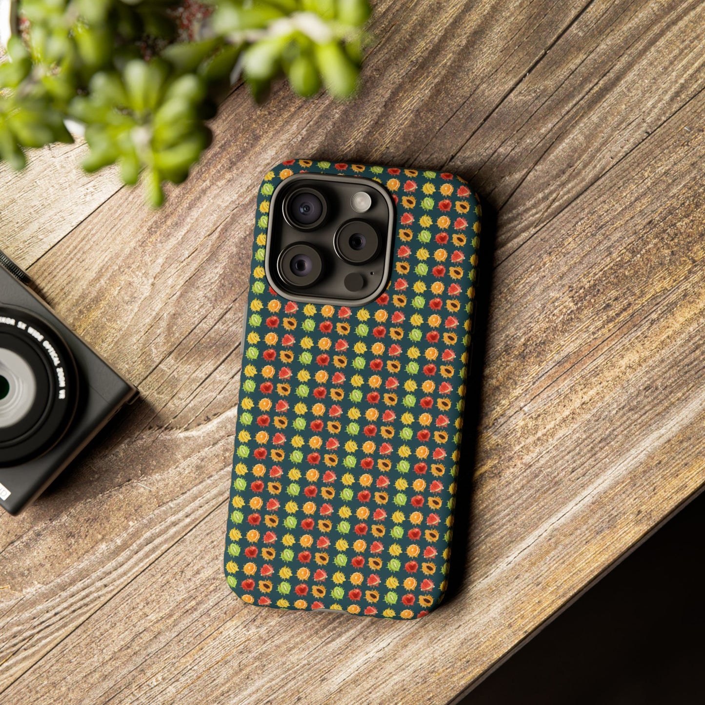 Floral Dot Tough Phone Case — Retro Pattern Protective Phone Cover
