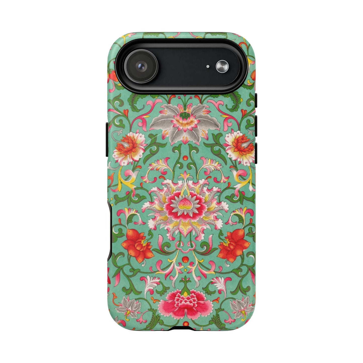Coque de téléphone magnétique renforcée à motif floral vintage