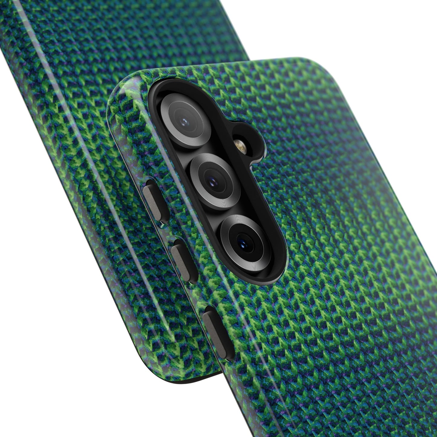 Green Woven Texture Tough Phone Case — Durable Protective Phone Cover