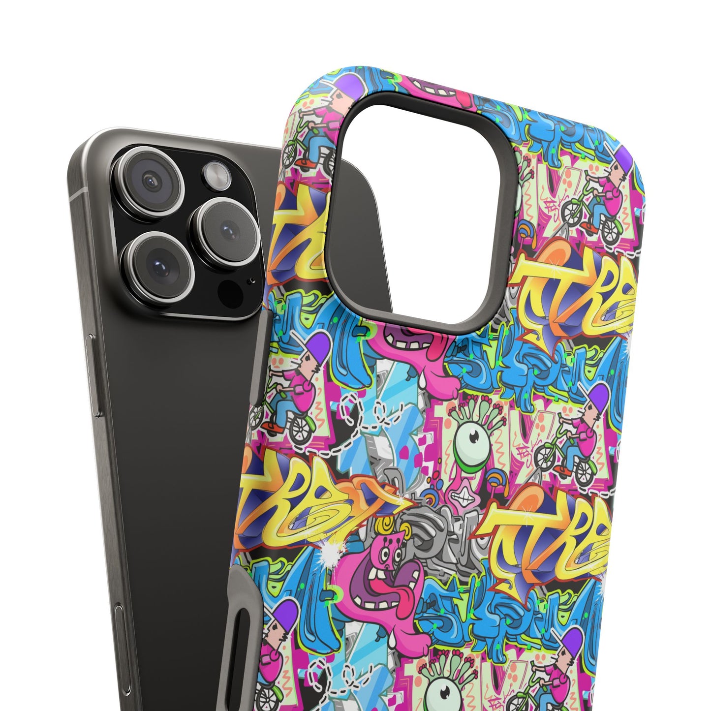 Coque de téléphone magnétique Graffiti Collage — Housse protectrice résistante aux chocs