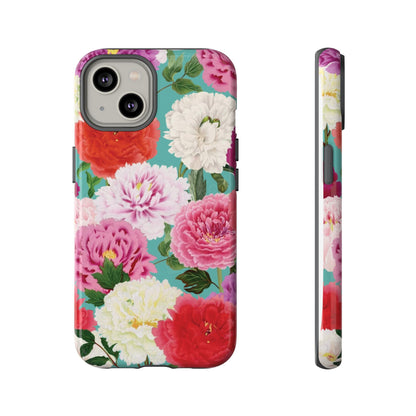 Coque de téléphone renforcée Floral Peony — Housse botanique protectrice pour iPhone