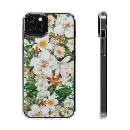 Coque de téléphone magnétique transparente Floral White Garden