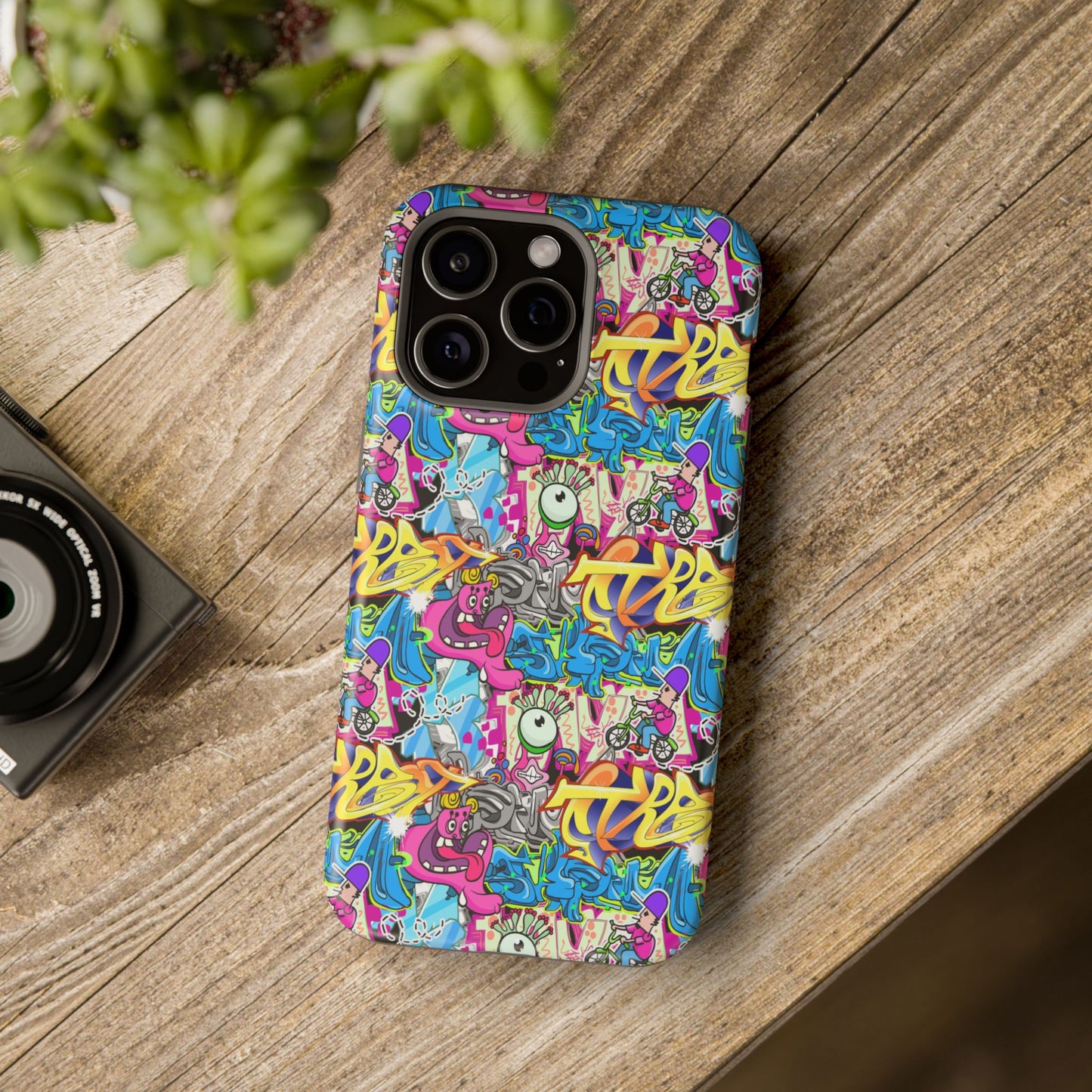 Coque de téléphone magnétique Graffiti Collage — Housse protectrice résistante aux chocs