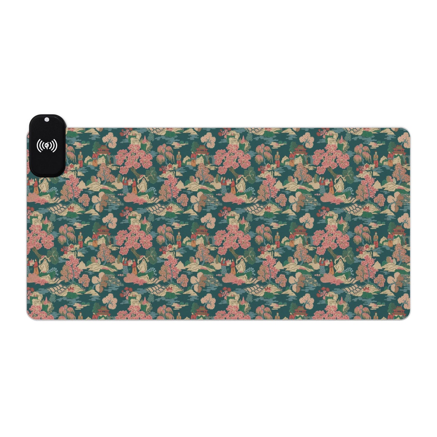 Tapis de souris gaming LED RGB avec recharge sans fil — Design camouflage floral
