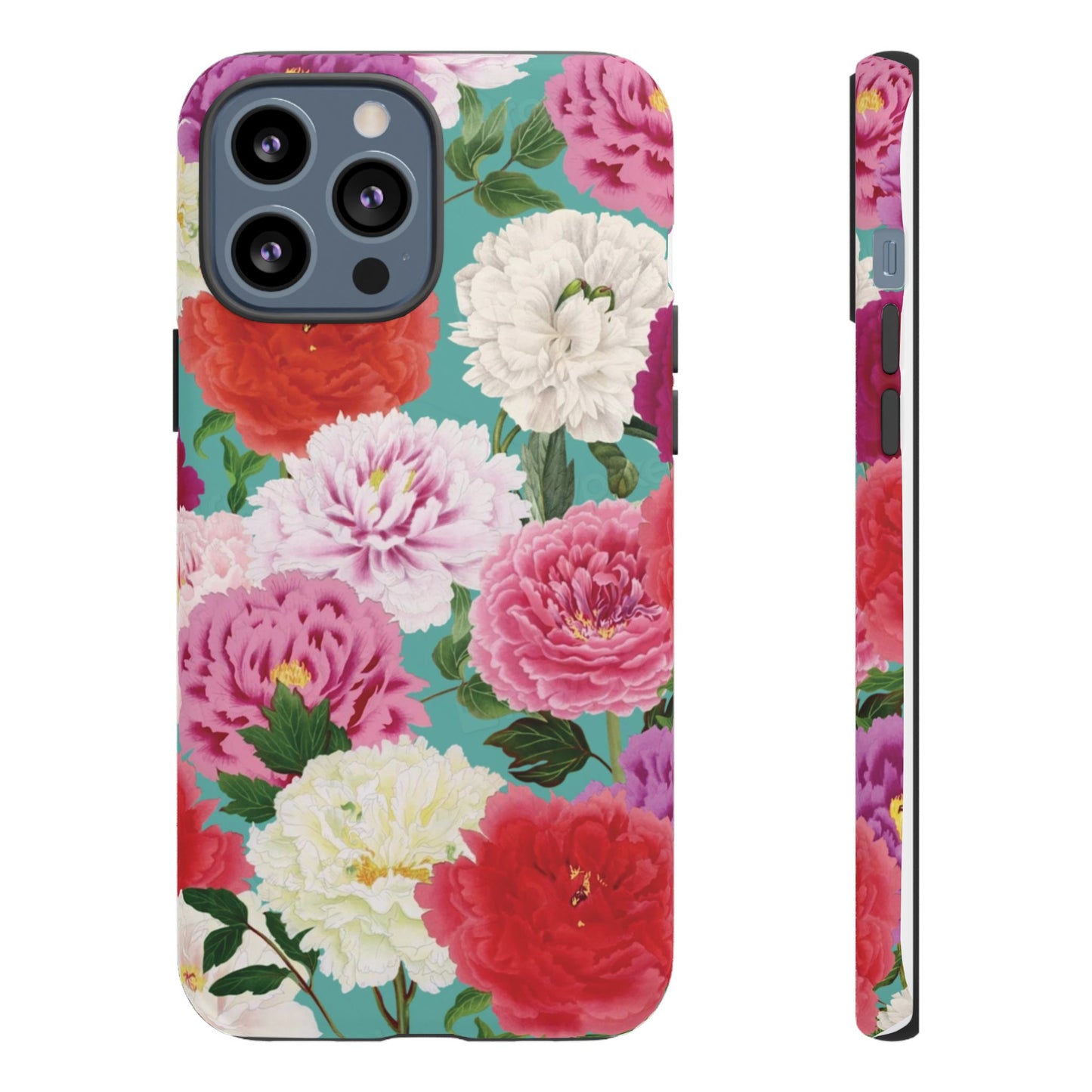 Coque de téléphone renforcée Floral Peony — Housse botanique protectrice pour iPhone