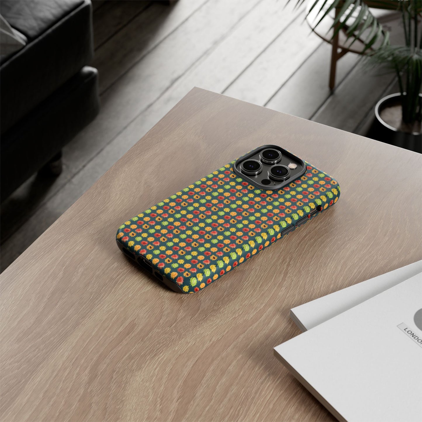 Floral Dot Tough Phone Case — Retro Pattern Protective Phone Cover