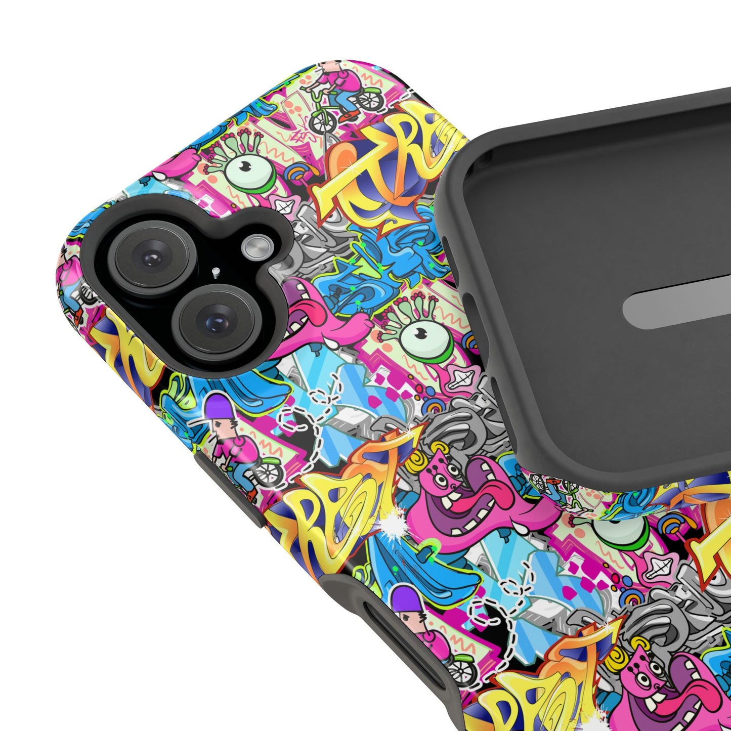 Coque de téléphone magnétique Graffiti Collage — Housse protectrice résistante aux chocs