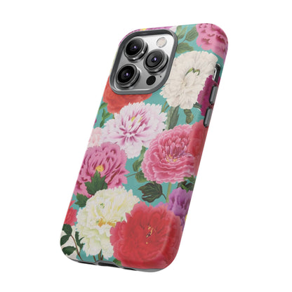 Coque de téléphone renforcée Floral Peony — Housse botanique protectrice pour iPhone