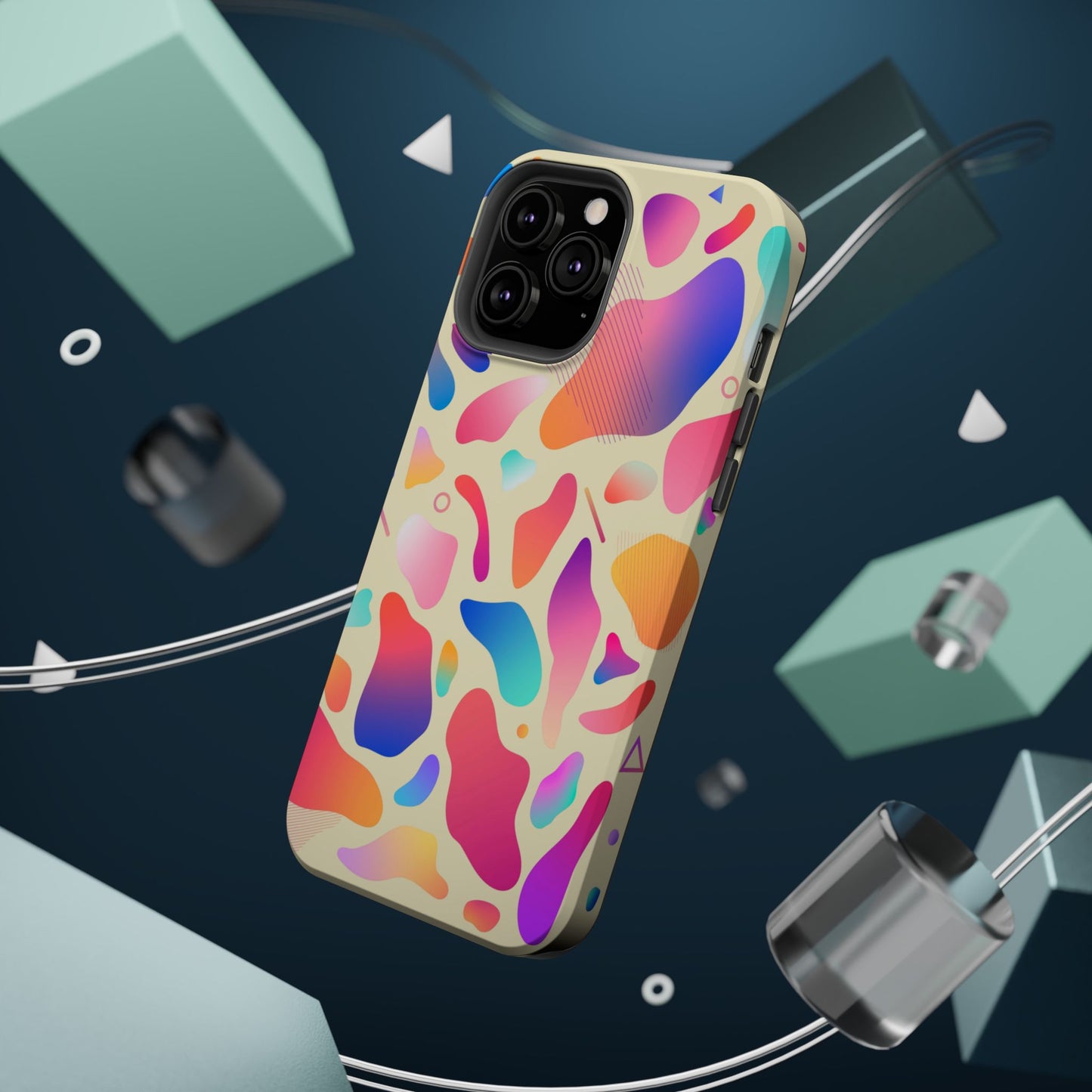 Coque de téléphone antichoc MagSafe — Motif abstrait coloré