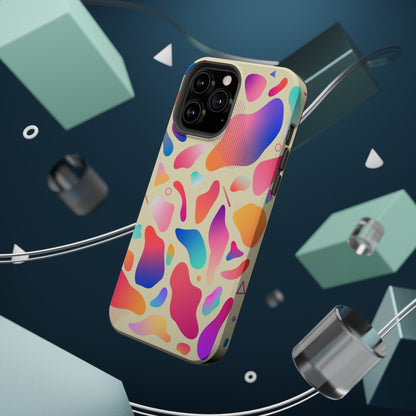 Coque de téléphone antichoc MagSafe — Motif abstrait coloré