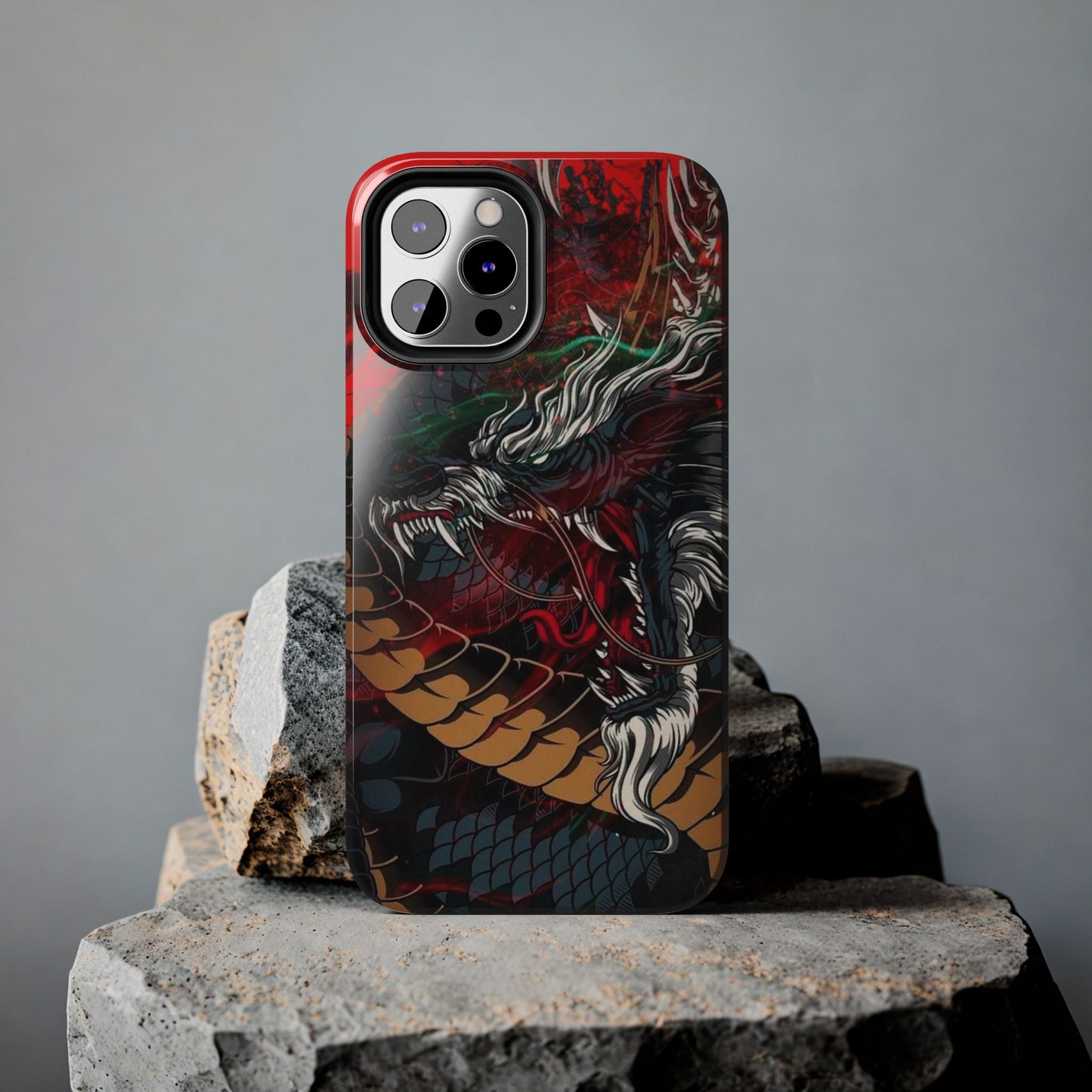 Coque de téléphone renforcée Dragon Rage — Housse protectrice iPhone style tatouage
