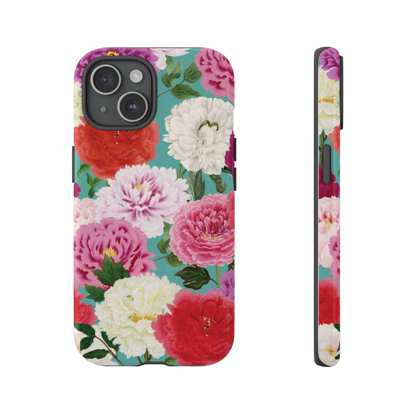 Coque de téléphone renforcée Floral Peony — Housse botanique protectrice pour iPhone