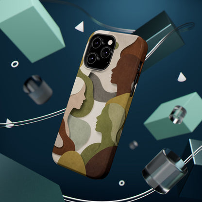 Coque de téléphone — Silhouettes multiculturelles abstraites magnétique et résistante aux chocs