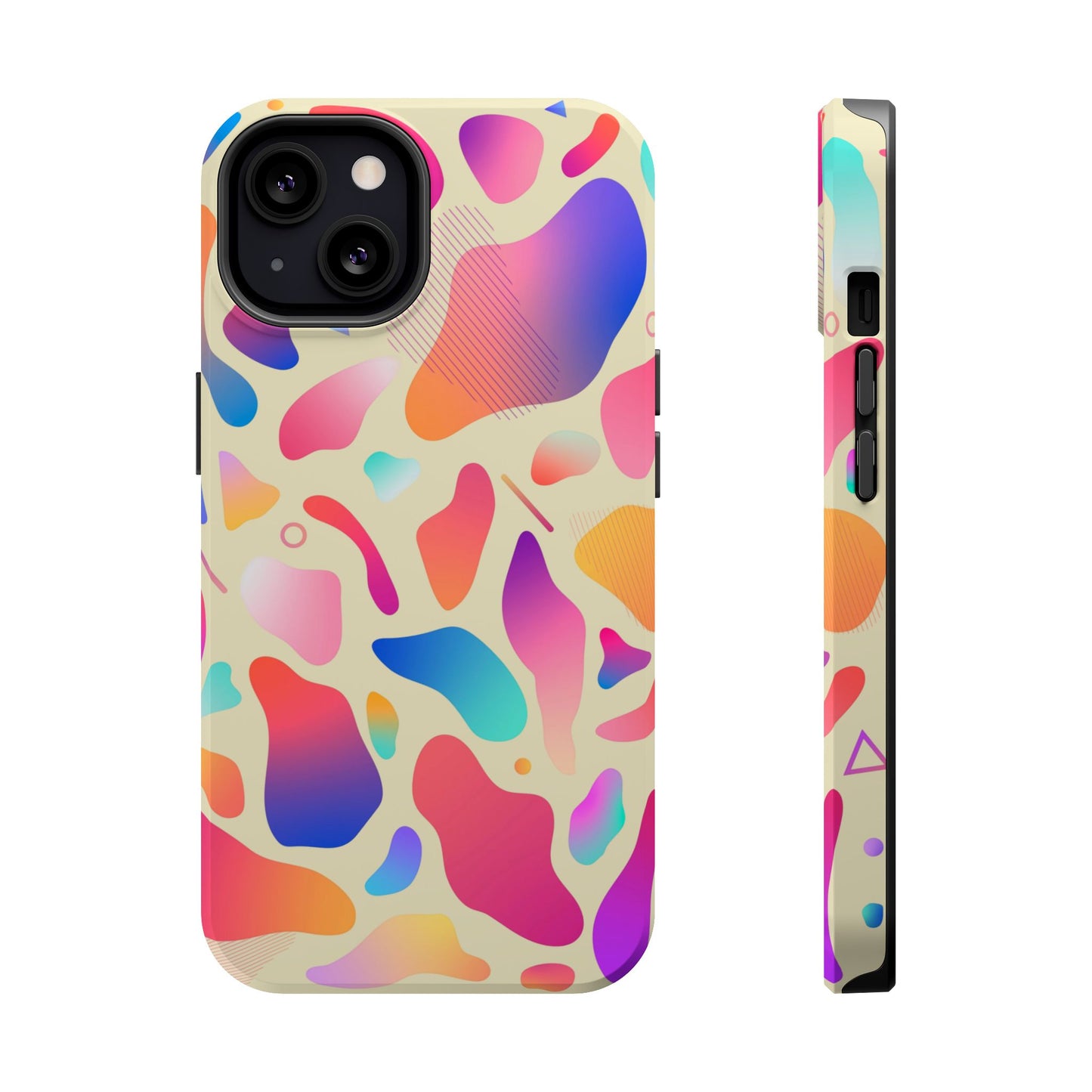 Coque de téléphone antichoc MagSafe — Motif abstrait coloré