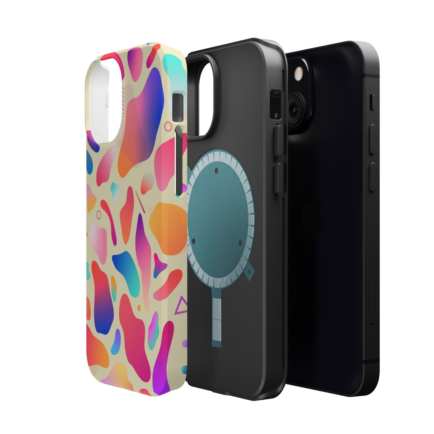Coque de téléphone antichoc MagSafe — Motif abstrait coloré