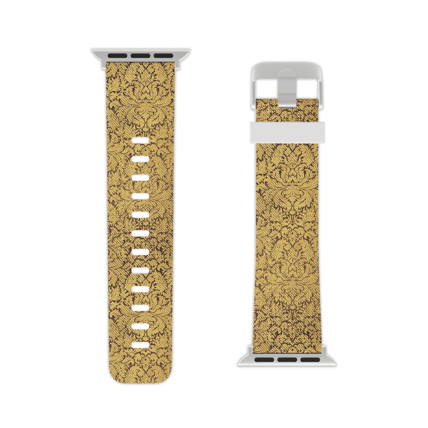 Bracelet Apple Watch Motif Damas Doré — Bracelet de Remplacement Floral Vintage