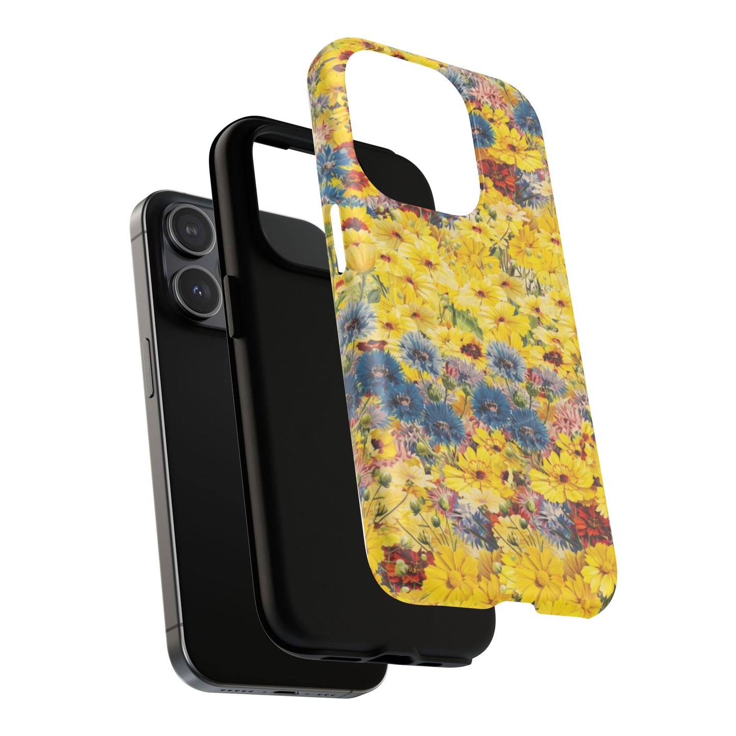 Coque de téléphone magnétique renforcée Floral Yellow Wildflower — Housse magnétique durable à fixation Snap