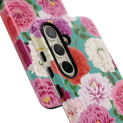 Coque de téléphone renforcée Floral Peony — Housse botanique protectrice pour iPhone