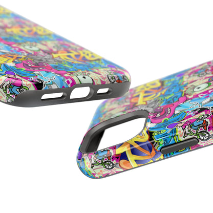 Coque de téléphone magnétique Graffiti Collage — Housse protectrice résistante aux chocs
