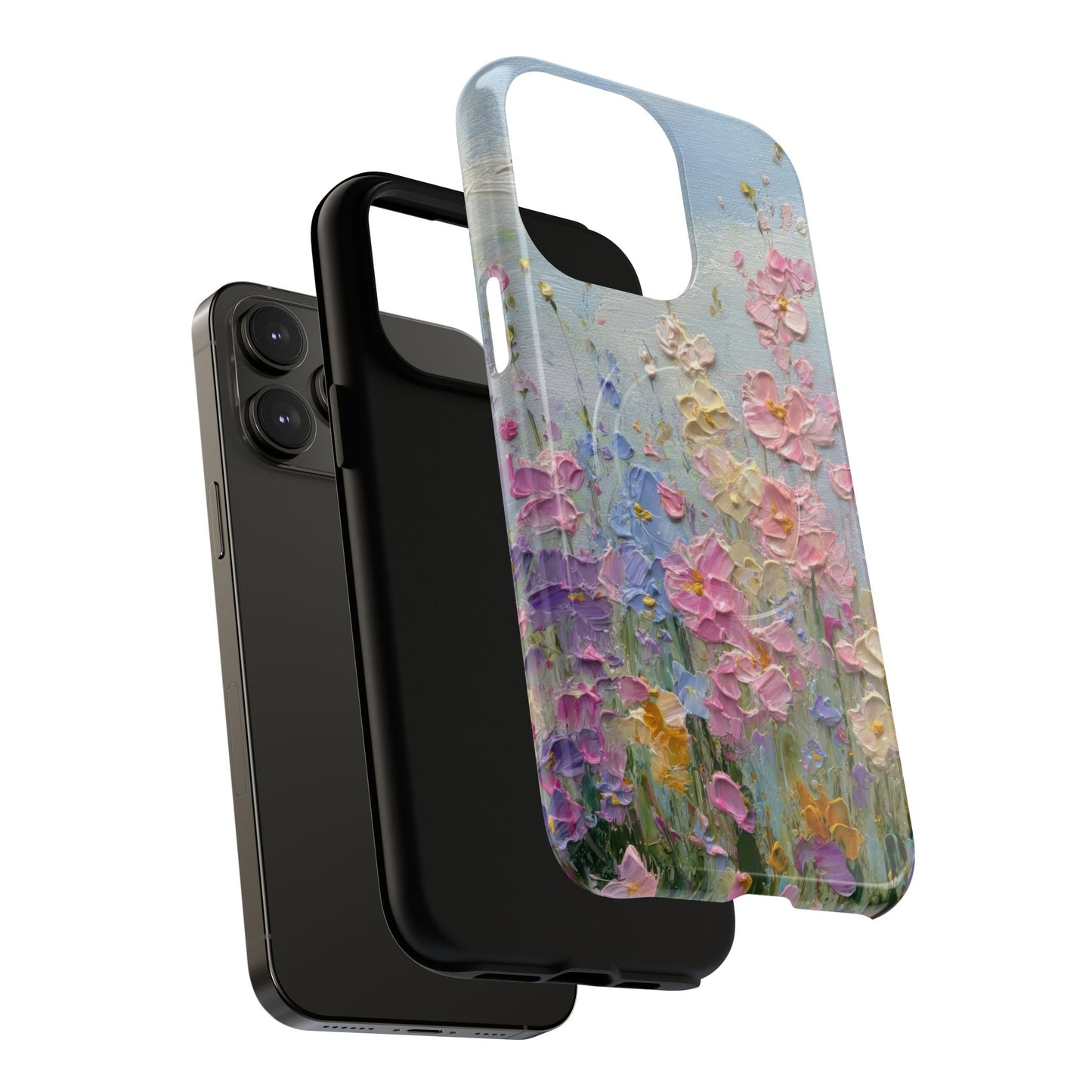 Coque de téléphone Floral Garden — Coque magnétique renforcée à fleurs texturées pastel