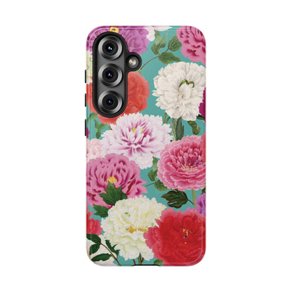 Coque de téléphone renforcée Floral Peony — Housse botanique protectrice pour iPhone