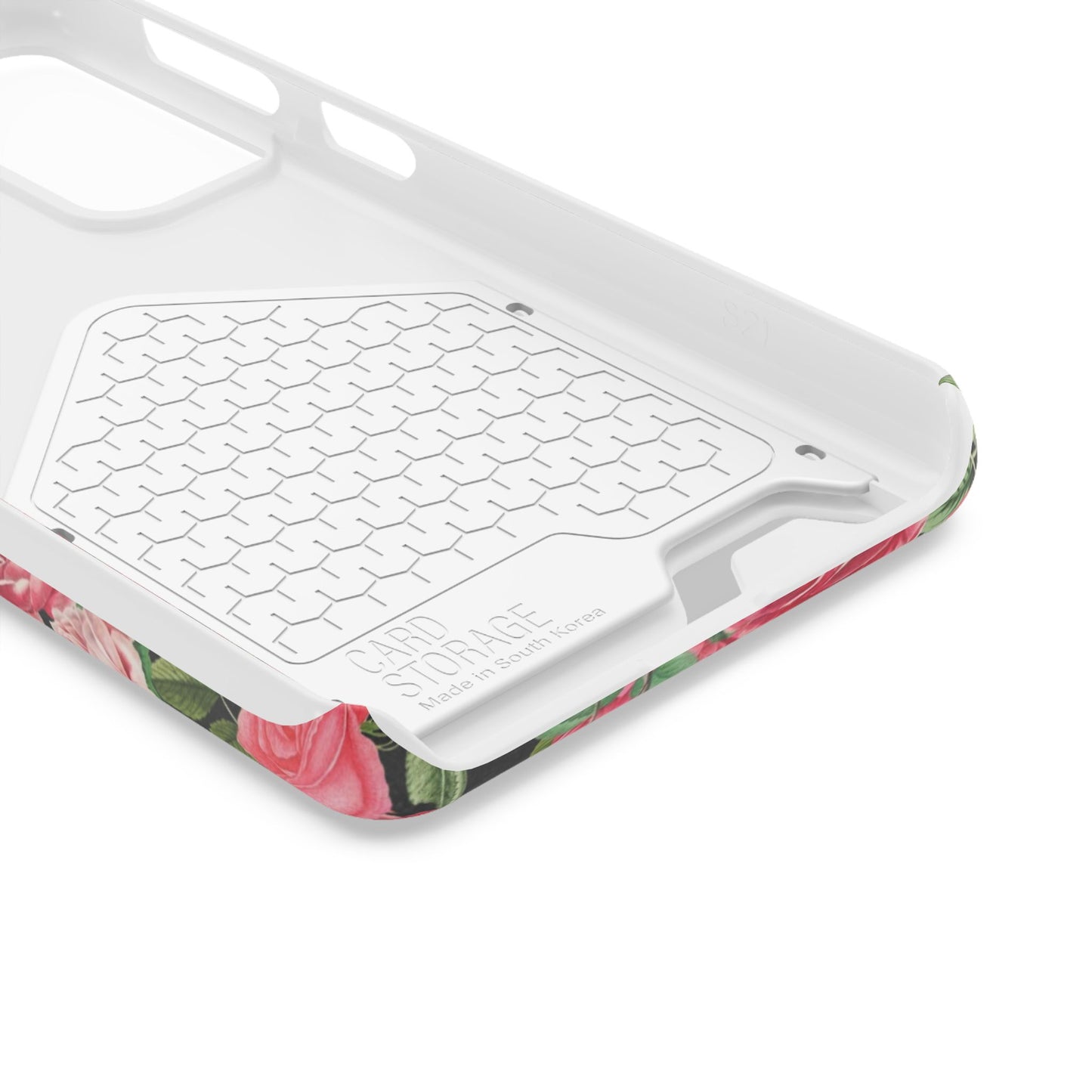 Coque de téléphone avec porte-cartes Floral Rose – Jardin vintage rose