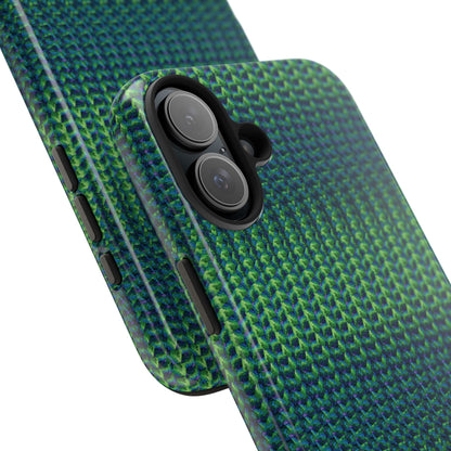 Green Woven Texture Tough Phone Case — Durable Protective Phone Cover