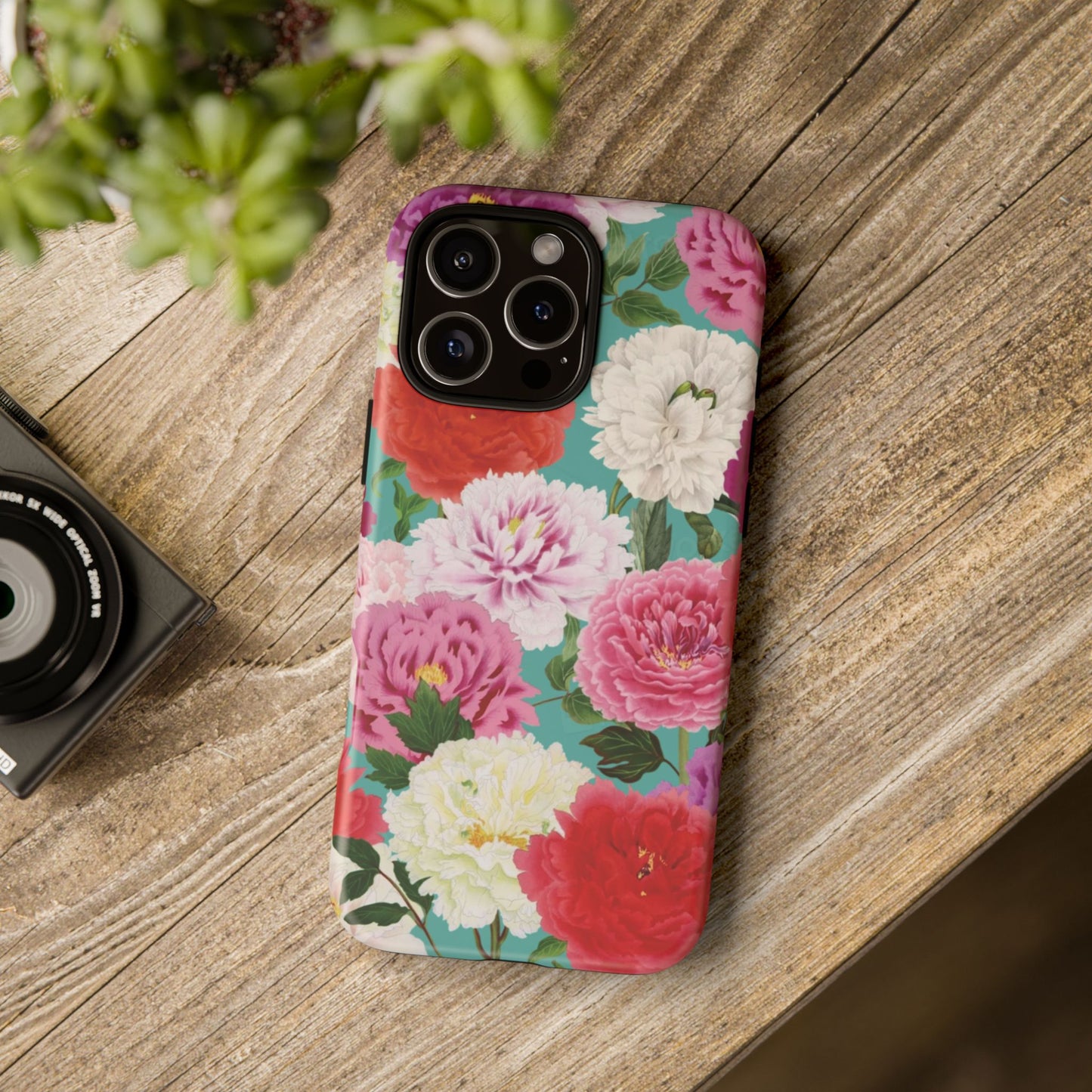 Coque de téléphone renforcée Floral Peony — Housse botanique protectrice pour iPhone