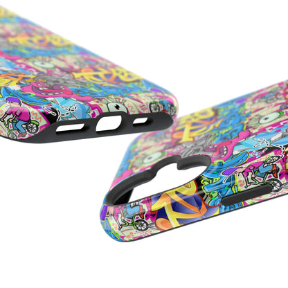Coque de téléphone magnétique Graffiti Collage — Housse protectrice résistante aux chocs
