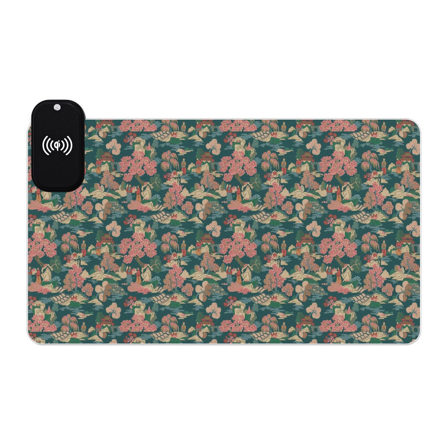 Tapis de souris gaming LED RGB avec recharge sans fil — Design camouflage floral