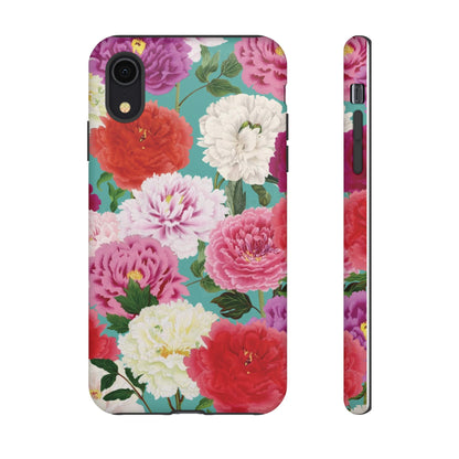 Coque de téléphone renforcée Floral Peony — Housse botanique protectrice pour iPhone