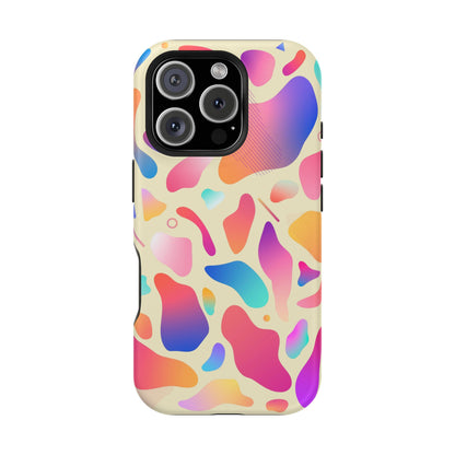 Coque de téléphone antichoc MagSafe — Motif abstrait coloré