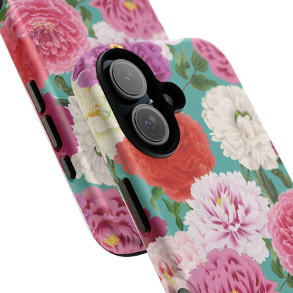 Coque de téléphone renforcée Floral Peony — Housse botanique protectrice pour iPhone
