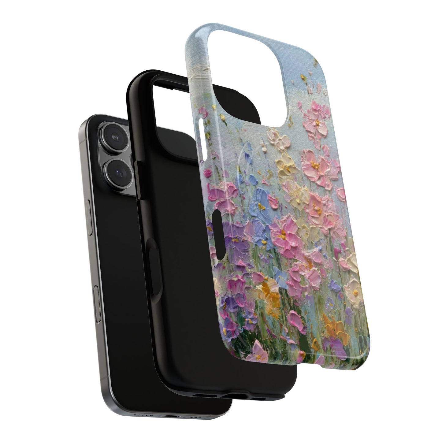 Coque de téléphone Floral Garden — Coque magnétique renforcée à fleurs texturées pastel