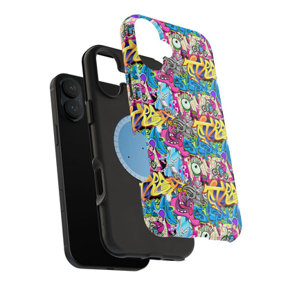 Coque de téléphone magnétique Graffiti Collage — Housse protectrice résistante aux chocs