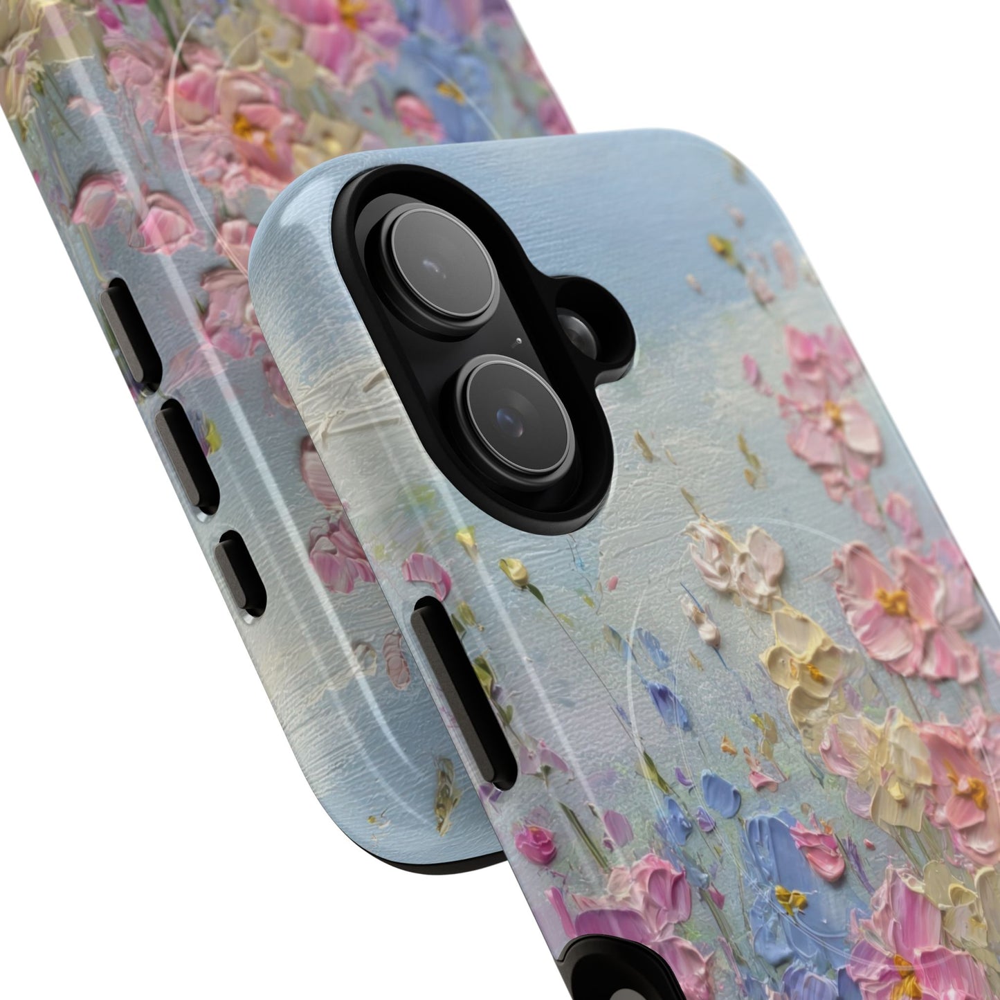 Coque de téléphone Floral Garden — Coque magnétique renforcée à fleurs texturées pastel