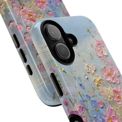 Coque de téléphone Floral Garden — Coque magnétique renforcée à fleurs texturées pastel