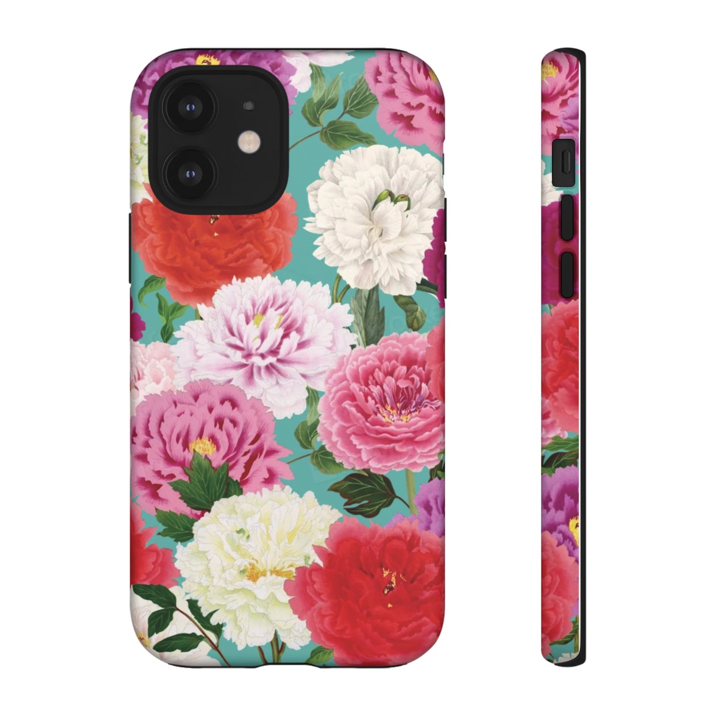 Coque de téléphone renforcée Floral Peony — Housse botanique protectrice pour iPhone