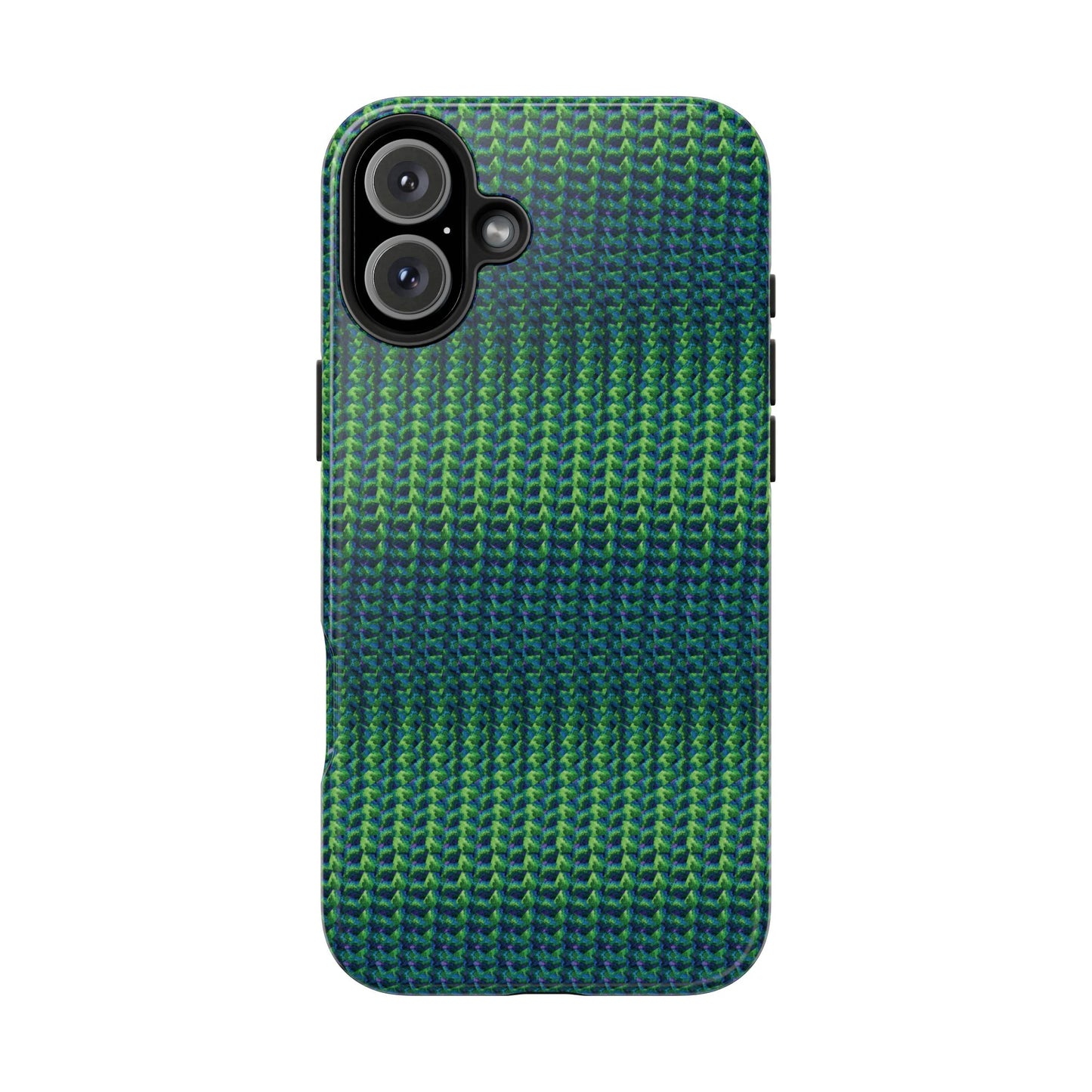 Green Woven Texture Tough Phone Case — Durable Protective Phone Cover