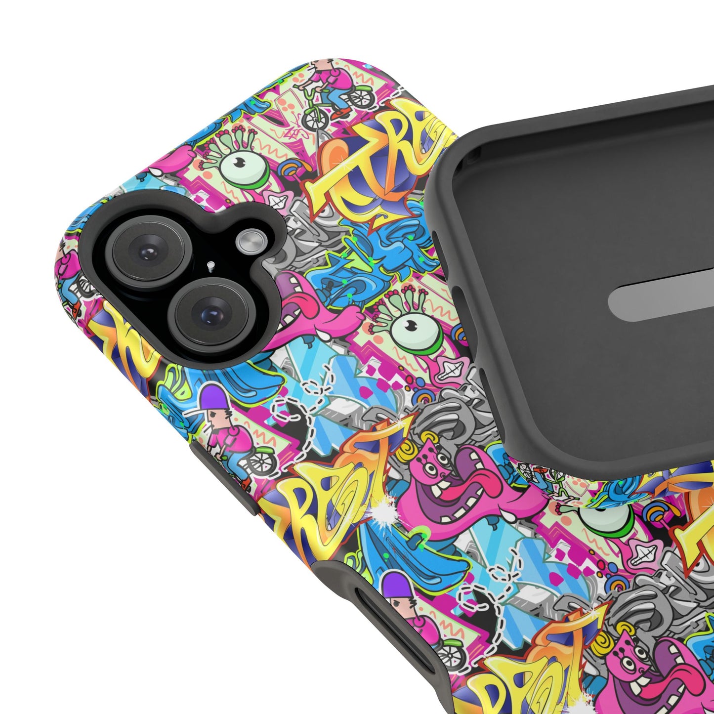 Coque de téléphone magnétique Graffiti Collage — Housse protectrice résistante aux chocs