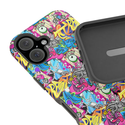 Coque de téléphone magnétique Graffiti Collage — Housse protectrice résistante aux chocs