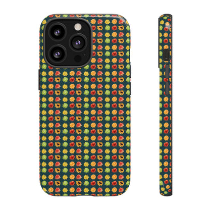 Floral Dot Tough Phone Case — Retro Pattern Protective Phone Cover
